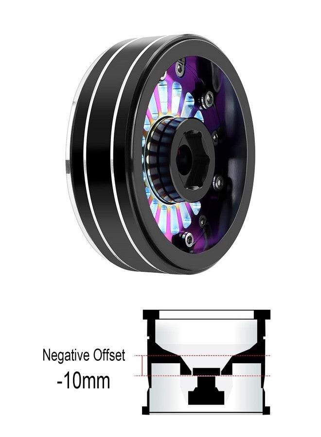 GIXCEL 1.9 Beadlock Wheels and Tires Set, 115/45mm RC Tires, Deep Dish Offset -10mm Aluminum Color Turbine Beadlock Wheel Rim Hub for 1/10 RC Crawler TRX4 SCX10 GEN7 GEN8 VS4-10 Upgrades, 4PC - Image 5
